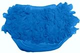 Solid Turquoise Ruffle Chiffon Ruffle Bloomer Diaper Cover. Size Small. 0 to 15 Months. Great for Pi