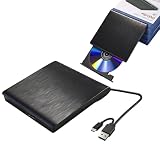 外付けDVDドライブ 高速8X DVD＆24X CD対応 USB2.0/3.0＆Type-C接続 書き込み/再生可 CD/DVD光学ドライブ バスパワー対応 薄型 コンパクト