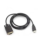 HDMI to VGAケーブル、 HDMIオス - VGA HD-15 オスコネクタケーブル、HDMI-VGA 片方向伝送ケーブル（信号変換機能あり） 6ft / 1.8m