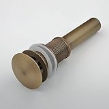 Hiendure ブラス真鍮（黄銅）横穴付きアンティーク・ブラスマッシュルームプッシュ式ドレンユニット