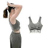 [MiniZaru] ナイトブラ ブラジャー ノンワイヤー 昼夜兼用 フロントホック レース 可愛い (ラベンダー M)