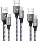 USB Type C ケーブル【1m/2m/2m 3本】急速充電 QC3.0 タイプc ケーブル 高速データ転送 cタイプ 高耐久ナイロン Galaxy S25 S23 S10 A20 A21 Note、Xperia、FireHD8 10 Plus FireMax11、Switch、Xiaomiその他Android USB-C機器対応