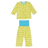 男の子 女の子綿100％スムスニットカメさんプリントはらまき付前開きパジャマ90cm：95cm (95cm, グリーン)