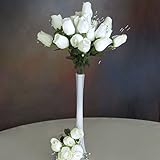 tableclothsfactory 84 Giantベルベットローズつぼみon Long Stems – ウェディングFlowers – アイボリー