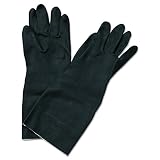 Boardwalk GLX 543L 30-33ml Thick, 15 Inch Large, Black Color Neoprene Flock-Lined Gloves (Case of 12