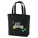 インナーポケット付/キャンバス トートバッグA4サイズ シュナウザー10 ミニチュアシュナウザー 雑貨グッズ犬