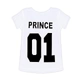 Zhaozhe 子供服 tシャツ 男の子 女の子 夏 半袖 トップス シンプル カジュアル おしゃれ PRINCE S-XXL 1-10歳