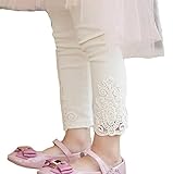 Honey baby 女児レギンス パンスト ガールズ スパッツ タイツ ガール 女の子 カラバリ 豊富 レギパン キッズ 子供 ジュニア 女の子 秋冬 (90cm, ホワイト)