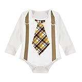 MIOIM® キッズ ベビー ロンパース 肌着 ネクタイ柄 プリント 男の子 連体服 ボディスーツ 可愛い カバーオール お着替え簡単 プリント