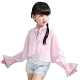 COCO1YA(ココイチヤ) 子供用 夏 日焼け止め ショール シフォン 紫外線 対策 薄手 女の子 涼しい エレガント 可愛い 無地 5色 ゆったり 通気性良い フリーサイズ