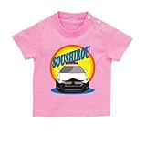BabyChips パトカー(名入れ半袖ベビーTシャツ) 150 ピンク