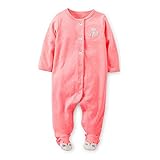 カーターズ Carter's ベビー服 カバーオール 足つき 長袖 女の子 蛍光ピンク&水玉キツネ (12months(72-78cm)) [並行輸入品]
