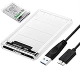 サファイア USB3.0 2.5インチ HDD/SSDケース USB3.0接続 SATA2.0/3.0 9.5mm/7mm 外付けハードディスク 5Gbps 高速 UASP対応 透明シリーズ ポータブル SSD ドライブ ケース SATA USB 変換ボックス ネジ 工具不要 簡単着脱 HDTV等対応 (クリア)