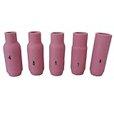 TIG溶接機用 セラミックノズル 消耗品 5個セット #4 #5 #6 #7 #8 お手入れ用のクロス付き