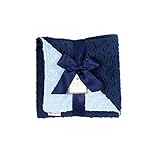 MEG Original Navy Blue & Baby Blue Minky Dot Baby Blanket by MEG Original