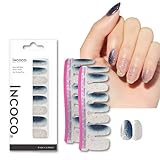 インココ INCOCO ネイルシール 貼るだけ ジェルネイル風 マニキュア 硬化不要 ハンド フット ネイル 速乾 ペディキュア ネイル シール ネイルチップ シール (シルバー-ポーラームーン)
