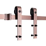 smartstandard 6.6 Ft Slidingバーンドアハードウェア(ブロンズ) ( J形状ハンガー) ( 1 x6.6足レール)