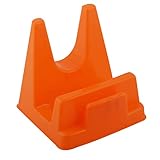 uxcell キッチン 鍋蓋スタンド 多用途 鍋 パン蓋 カバー 切断ボード ラック ホルダー プラスチック オレンジ