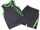 (ジョーダン)Jordan ベビー ノースリーブ＆パンツ セットアップ (18M(18ヶ月), ダークグレー黄緑白黒) [並行輸入品]