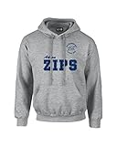 NCAA Akron Zipsユニセックス50 / 50 8オンスフード付きスウェットシャツ、スポーツグレーブレンド、小さな