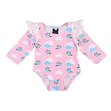 SOBABY 秋 ベビー服 長袖ロンパース 女の子 フリル袖 フルプリント コットン（90cm /12-18ヶ月）