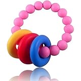 Teething Ring, Teether Loop Style Baby Teething Toy (Pink) by Mommy's Touch