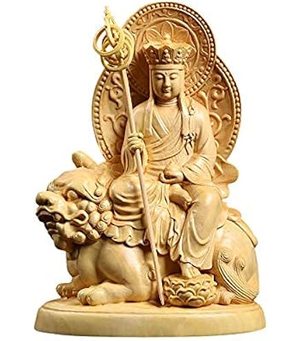 Amazon｜仏像 文殊 普賢 菩薩 木彫り 置物 開運 お守り本尊 風水 祈る