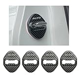 Haoshilianfa スズキに適用 新型アルト HA97S HA37S H07系(2021年12月～) アルト HA36V HA36S H06系 アルトターボ RS H06系 アルトワークス HA06系 に適合 ドアストライカーカバー専用 ドアロックカバー ステンレスカバー 簡単取り付け メタリック 4個セット