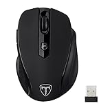 Qtuo 2.4G ワイヤレスマウス 無線マウス 5DPIモード 2400DPI 高精度 ボタンを調整可能 コンパクト 省エネルギー 持ち運び便利 ブラック