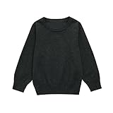 幼児の子供の赤ん坊の 純色の服 ラウンドネック長袖シャツ OVERMAL キャンディーカラーの家の服 (黒い, 4T)