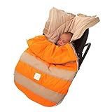 7 A.M. ENFANT Bee Pod Baby Bunting Bag for Strollers and Car-Seats with Removable Back Panel, Beige/