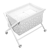 Petit Praia 50 x 80 x 72 cm Crossed Wooden Bassinet White Patch Gris by Petit Praia