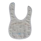 MIUSE　ベビーよだれかけ　６重厚さガーゼ　ビブ　スタイ　食事　１００％綿　出産祝い 保育園用 家用　４枚セット　 (U丸点一枚)