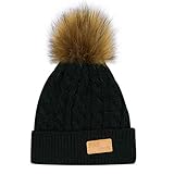 MIOIM キッズ ニット帽 ポンポン ニットキャップ フェイク ファー 厚手 防寒 ベビー ビーニー
