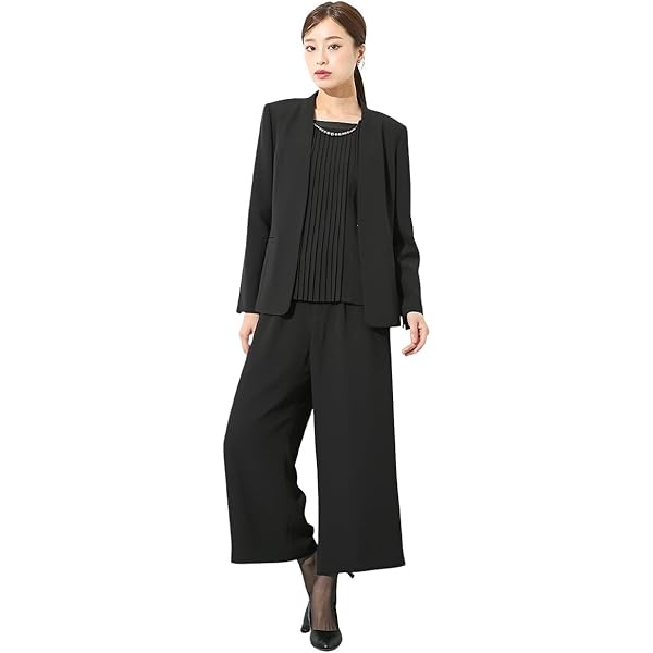 Amazon.co.jp: [ニッセン] 喪服・礼服 洗える防しわ重ね着風フロント