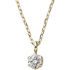 Amazon 宝石の森 ダイヤモンド ネックレス 一粒 K18 ピンクゴールド 0 1ct ダイヤネックレス シンプル ダイヤネック 0 1カラット ネックレス 通販