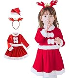 [SYitong] サンタクロース サンタ コスプレ キッズコスチューム クリスマス 子供用 サンタコス 仮装 衣装 かわいい コスチューム キッズ パーティー イベント 文化祭 クリスマスパーティー (140cm)
