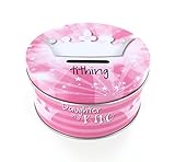 Girl 's Tithingバンク – ピンク – " Daughter of a King " – bible-inspired ( 2 Corinthians 6 : 18 ) – 4 " x2