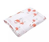 Effiku(エフィック) おくるみ ベビー ブランケット ガーゼ スワドル 120ｃｍ×120cm 出産祝い 授乳ケープ お昼寝に (フラミンゴ柄)