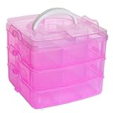 Storage Organizer, Creazy Clear Plastic Craft Beads Jewellery Storage Organizer Tool Box Case (Hot p