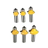 Dovewill 6本入り　高品質　縁取り　ルータビット　ベアリング　チゼルカッターセット　1/2インチシャンク