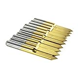 SHINA　 新品 10本入り 60° 彫刻 Vカッター 0.1mm CNC PCB フライスCNCドリルビット　カーバイド　収納便利 (J3.6001Tix10-jp)