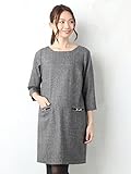 Angeliebe エンジェリーベ マタニティ ワンピース 授乳口 付 ウール 混 サック ワンピ 産前 産後 妊婦服 11号 ミックス グレー