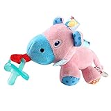 Foreastベビーおしゃぶりホルダー2 in 1 Plush Stuffed Hippo新生児Toys with Detachable Teether幼児男の子/女の子の