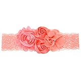 Domybest　ベビー ヘアバンド フラワー　レース　柔らかい　キッズ 子供 カチューシャ 髪飾り ヘアアクセサリー　女の子 新生児 赤ちゃん 出産祝い 内祝い お宮参り 誕生日 100日記念 こど