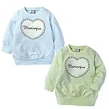 ベビー服 女の子 トレーナー 長袖 ミニ裏毛 コクーンデザイン ハートワッペン スナップボタン付き 女児 ベビー (1.サックス/95cm)