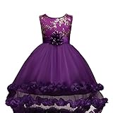 smytshop Kid GirlレースブライズメイドドレスダンスガウンAラインドレス5 – 12 T Age:7T Dress