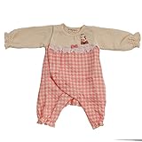 (ファンファン) FUN fun ロンパース カバーオール ベビー 女の子 ギンガムチェックウサギ アイボリー 65 - 75cm