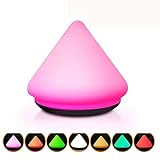 Jhua USB充電式LEDナイトライトかわいいVolcanoシリコンBaby Nursery夜ランプSensitiveタップコントロール寝室ライトwithウォームホワイト、単一色と呼吸モード7色の子