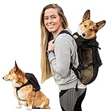 K9 スポーツサック ウォークオン | 犬用キャリー 犬用バックパック ハーネス&ストレージ付き (M、無煙炭)